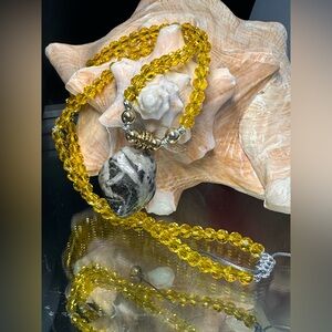 SPIDER WEB STONE NECKLACE